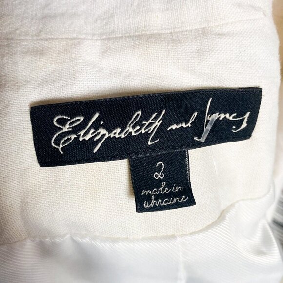 Elizabeth and James Geometric Print Colourful Cotton Linen Blend Summer Blazer 2 - Picture 3 of 5